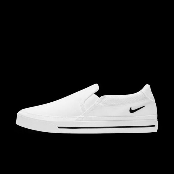 Womens Nike Court Legacy Slip-On Sneakers White Canvas Size 9.5 New With Box Cas - Picture 1 of 13